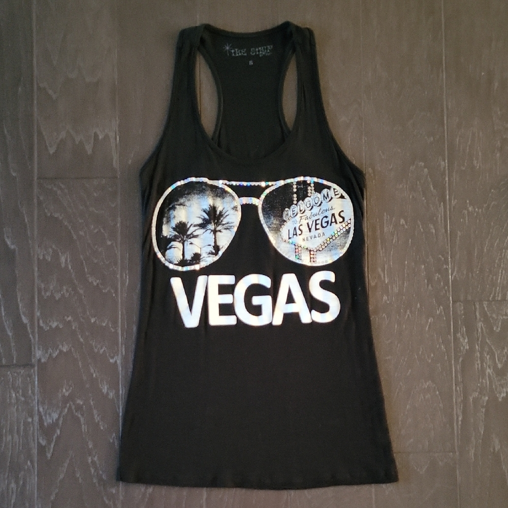 Black Vegas Graphic Tank Top